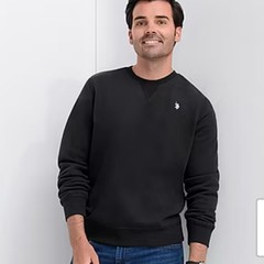 US Polo Assn Sweatshirt Mens Size S Black Cotton Blend NWT