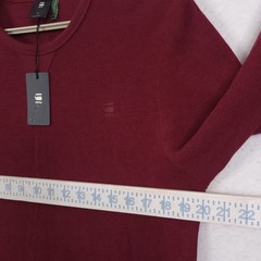 G Star Raw Pullover Crew Shirt Burgundy Large Organic Cotton Sustainable Preppy