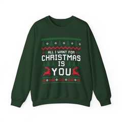 Christmas Sweatshirt Holiday Apparel Pullover, Embroidered Detail (Cotton-Poly