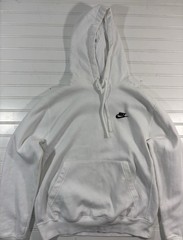 Nike Hoodie Fleece White Men’s Size Small Kangaroo Pockets Sweatshirt Athletic