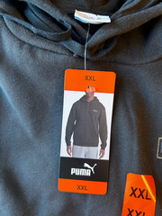 PUMA Men’s Fleece Hoodie Regular Fit Kangaroo Front Pocket Black Size XXL