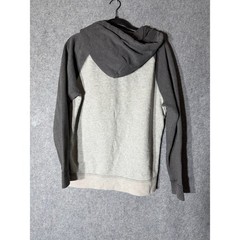 Hollister Mens Full Zip Hoodie Gray Colorblock Raglan Fleece Sweatshirt Large