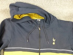Tottenham Hotspur Hoodie Full Zip Color Block Brey Blue Gold SZ XXL NWT Official