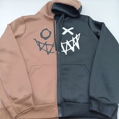 Romwe Hoodie Mens M Multicolor Halloween Smiley Face Full Zip Up