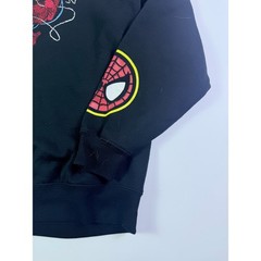 Marvel Spider-Man Crewneck Sweatshirt Black Embroidered Graphic Medium
