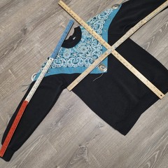 Vintage 80s Western Bandana Concho Sweatshirt Medium USA Black Turquoise Cowgirl