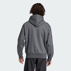 adidas Essentials 3-Stripes Fleece Hoodie Grey
