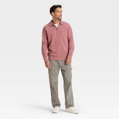 Goodfellow The Vintage Collection 1/4 Zip Berry Pink Sweatshirt — Men’s Large