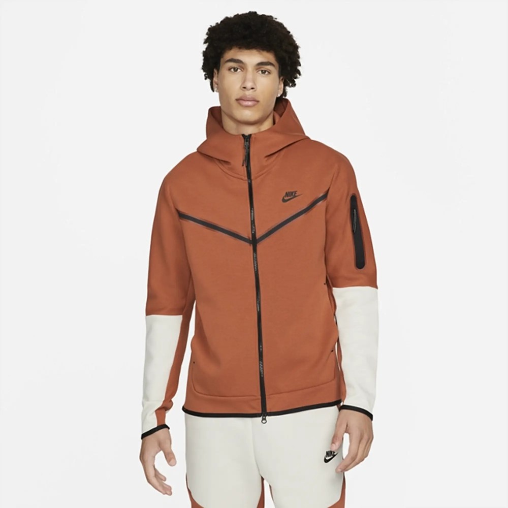 Nike Tech Fleece Windrunner Hoodie Burnt Sunrise Orange Bone CU4489-825 2XL Men