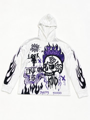 Men’s Grunge Graphic Hoodie Y2K Hooded sweatshirt Size XL, READ DESCRIPTION