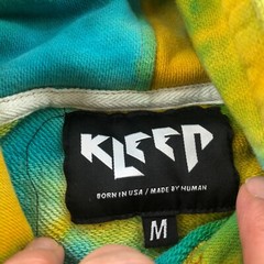 Kleep Hoodie Mens Medium Tie Dye Spell Out Graphic Super Spell Out