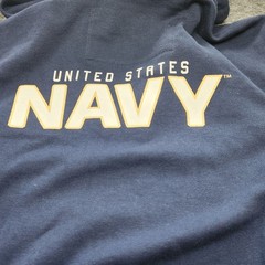 US Services Brigade United States Navy Military Zip Hooded Sweatshirt Large Mens