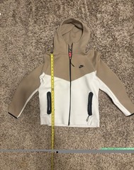 Nike Men’s Beige/White Colorblock Fleece Full Zip Hoodie Pockets L FB7921-121