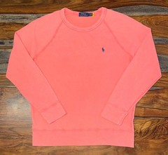 Polo Ralph Lauren Men’s Coral Red Spa Terry Raglan Pullover Sweatshirt Sizes