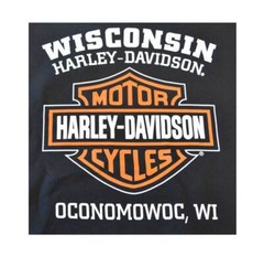 Harley-Davidson Mens Bar & Shield Long Sleeve Crew Neck Fleece Sweatshirt, Black