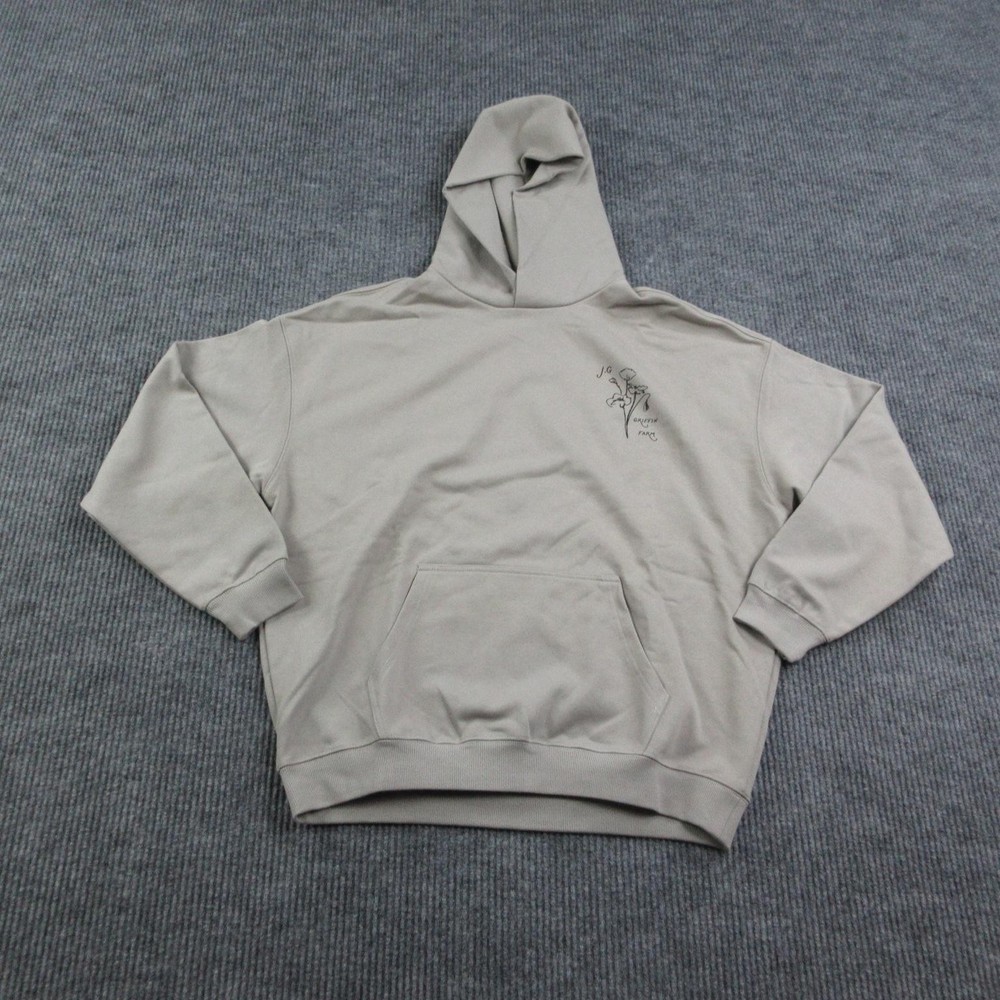 Blackberry Farm Hoodie Mens M Gray Pullover Hooded Graphic Fleece Oversized NWOT