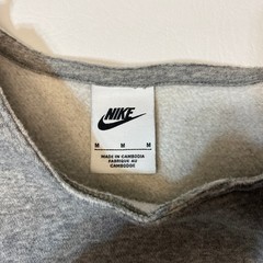 Nike Collarless Fleece Sweatshirt Medium Light Heather Grey Pullover Sporty 7628