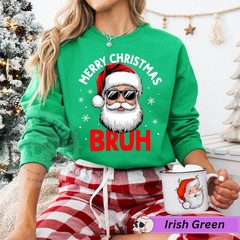 Merry Christmas Bruh Retro Sweatshirt Holiday Apparel Gift