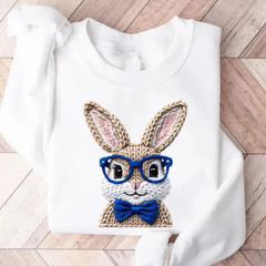 Funny Nerd Rabbit Glasses Shirt Cute Easter Bunny Spring Graphic Tee