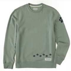 Life is Good Sweatshirt XL Sage Green Simply True Walking Paws Crewneck NEW