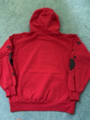 sp5der Men’s Fleece Pullover Hoodie L Red/Black Graphic Logo Star Spider