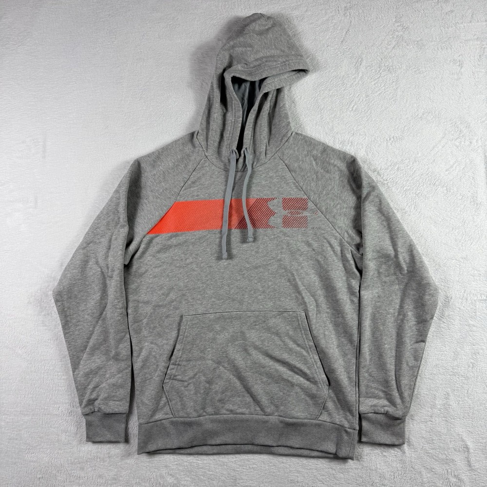 Under Armour Mod Gray Light Heather Rival Fleece Hoodie Mens Size Medium NEW
