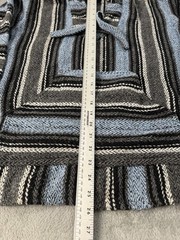 Earth Ragz Mexican Poncho Baja Hoodie Skater Pullover Mexico Unisex Size M/L
