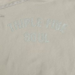 Triple Five Soul 555 Hoodie Pockets Womens Size L Long Sleeve Beige Vintage