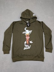 Juana World Hoodie Mens Small Green Walking Blunt Graphic Pullover Marijuana New