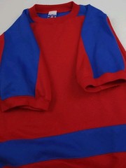 Vintage 90s Pro Spirit Colorblock Stripe Short Sleeve Sweatshirt Sport Athletic