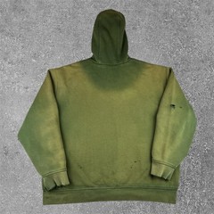 L.L. Bean Katahdin Iron Works Hoodie Mens XL Green Distressed Sun Faded Gradient