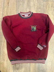 Crable Sportswear Men’s L Burgundy Golf Embroidered Fleece Crewneck Sweatshirt