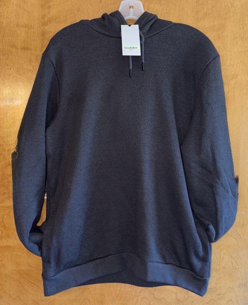 Goodfellow & Co. Men’s Textured Fleece Hooded Sweatshirt – MEDIUM Charcoal New