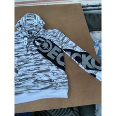 Ecko Unltd Mens White Camo Hoodie Rhino Logo Streetwear Sweatshirt XL EO31H642