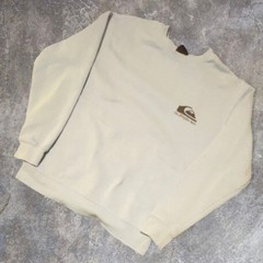 light blue Quiksilver crewneck sweatshirt with front chest logo