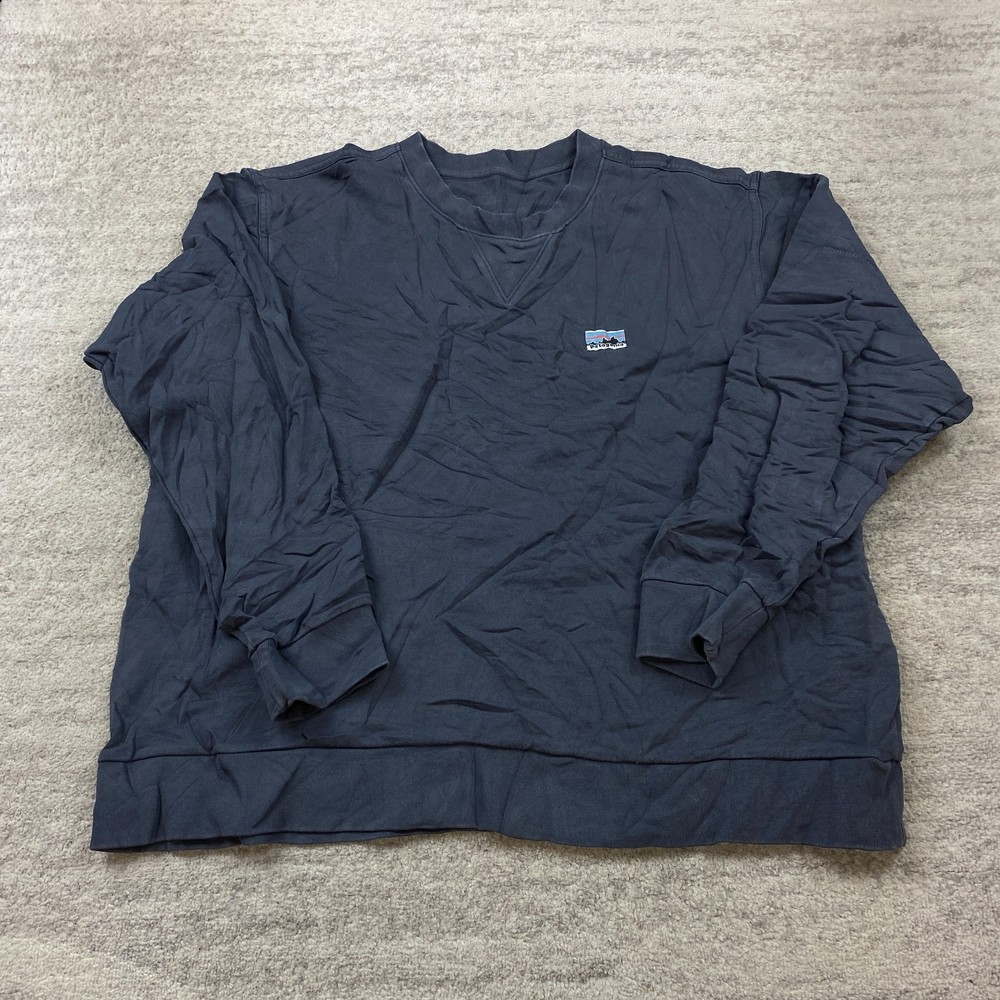 Patagonia Daily Crewneck Sweatshirt Large Blue 22765 Outdoors Spellout Prep Mens