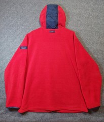 Tommy Jeans Mens Large Red Full Zip Hoodie Sweater 100% Polyester Drawstring