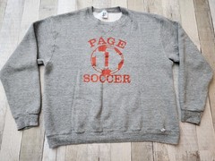 Vtg 90s Russell Athletic Page Soccer Sweatshirt Teens Youth Large