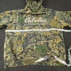 Cabela’s Hoodie Mens XL Green Pullover Camouflage Embroidered Logo Lined Pockets