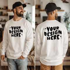 Personalised Photo and Text Sweatshirt, Custom Front & Back Jumper, Custom Gift