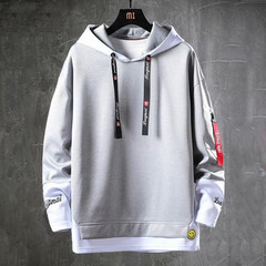 Multi-Color Korean Style Pullover Hoodie College Style Casual Cotton For Men