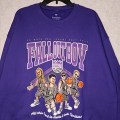Fanatics Fall Out Boy Sweatshirt Mens XL Purple Long Sleeve Sacramento Kings NBA