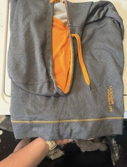 Under Armour Men’s Loose Fit Full Zip Hooded Fleece Hoodie Gray/Orange LG/G