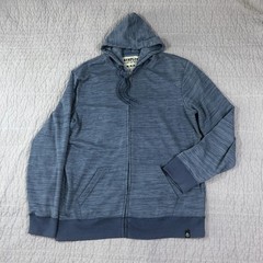 Surplus Hoodie Men 2XL Blue Full Zip Fleece Drawstring Hood Kangaroo Pockets