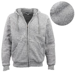 Men’s Thick Zip Up Hooded Hoodie w Winter Sherpa Fur Jumper Coat Jacket Sweater
