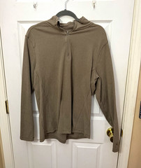 Avalanche Men’s Brown 1/4 Zip Fleece Hoodie Mock Neck Long Sleeve Size M
