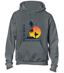 MALIBU BEACH ENJOY THE OCEAN HOODY HOODIE SUMMER HOLIDAY CASUAL CLOTHING TOP