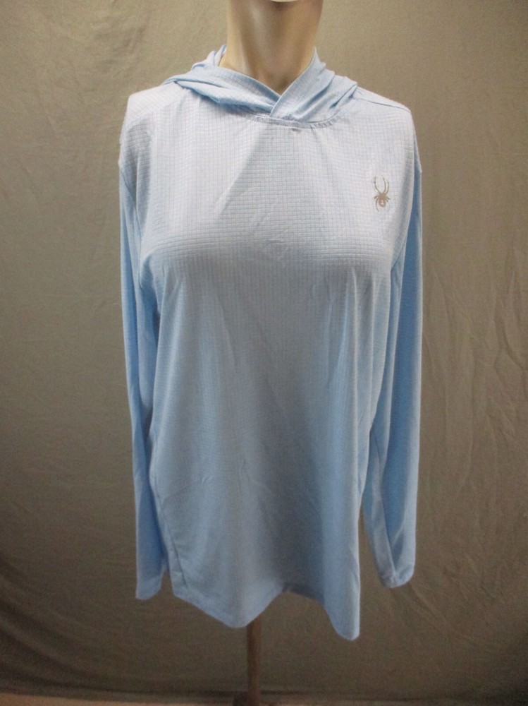 SPYDER PROW Size L Mens Blue Breathable Lightweight Running Athletic Hoodie 576
