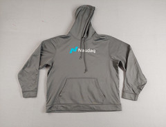 Sport Tek Men Sweatshirt XL Gray Hoodie 100% Polyester Pockets Logo Pullover
