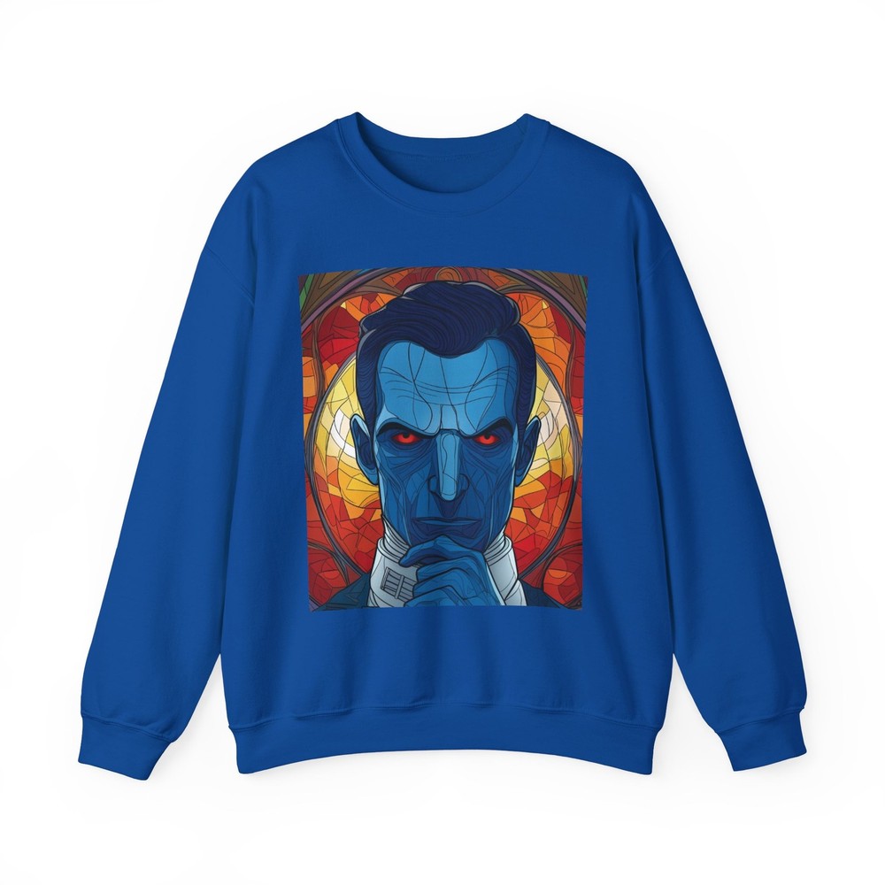 Grand Admiral Thrawn Portrait Sweatshirt | Gothic Stained Glass Art
